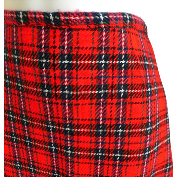Vintage Red Plaid Maxi Skirt - Picture 2 of 8